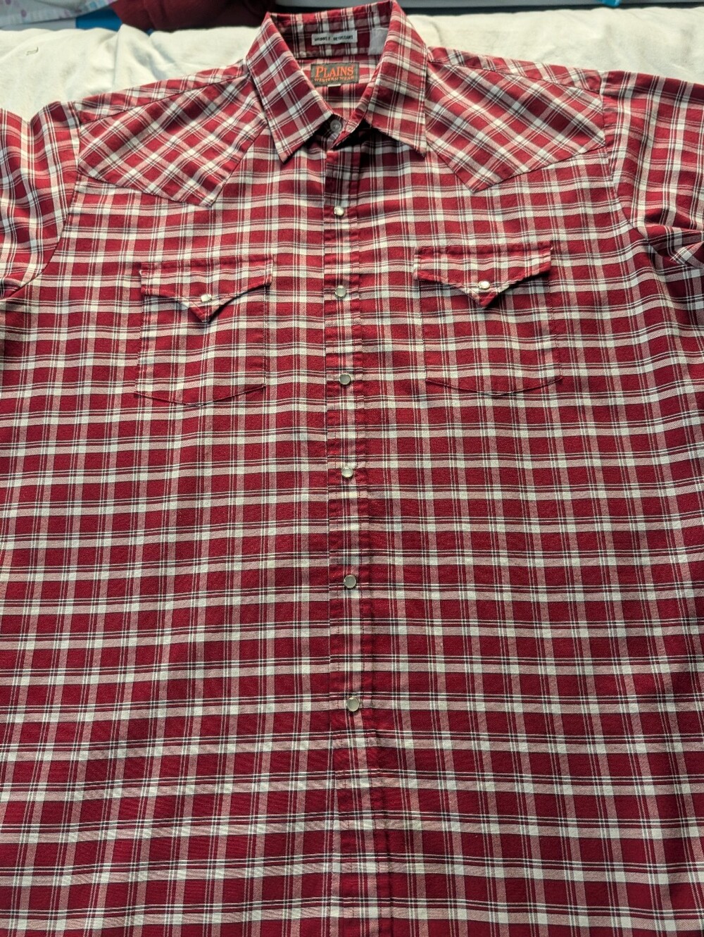 Plains Western Wear Men's Snap Up Shirt. Size XL. Short Sleeves.